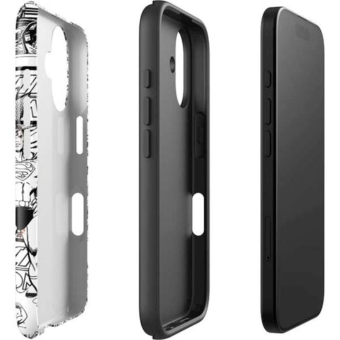 DC Comics Superman Comic Pattern Logo in Red iPhone 16 Plus Impact Case